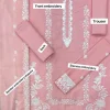 Peach Dhanak 3-Piece Embroidered Suit with Dupatta – Women’s Unstitched Dress - Image 3