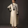 Beige Shamoz Silk 3-Piece Digital Printed Suit - Image 3