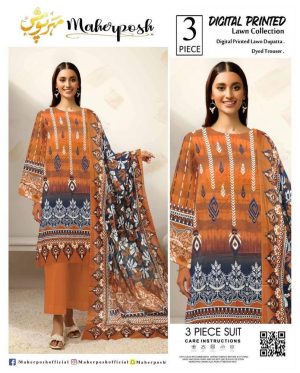 Summer Lawn 3-Piece Printed Suit – Women’s Unstitched