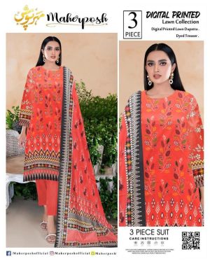 Summer Lawn 3-Piece Printed Suit – Unstitched Dress