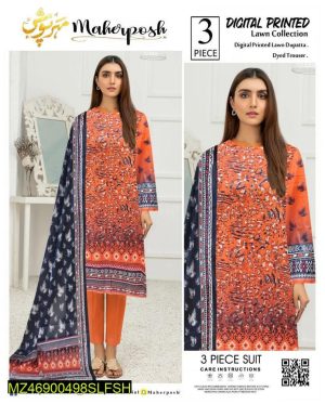Summer Lawn 3-Piece Printed Suit – Women’s Unstitched