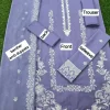 Purple Dhanak Embroidered 3-Piece Suit with Bamber Dupatta - Image 2