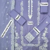 Purple Dhanak Embroidered 3-Piece Suit with Bamber Dupatta - Image 3